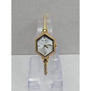 Diao Feudi Womens Hexagonal Bracelet Watch Gold Tone Crystals Dainty New Battery